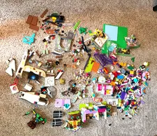 LEGO LOT-Assorted Bricks, People, and partly Assembled Sets- 6.5 LBS