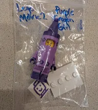 LEGO Movie 2 Minifigure Crayon Girl tlm152 CMF 71023 Purple Crayon Costume 