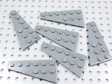 LEGO Lot of 6 Dark Bluish Gray 6x3 Wing Plates LEFT SIDE ONLY BE