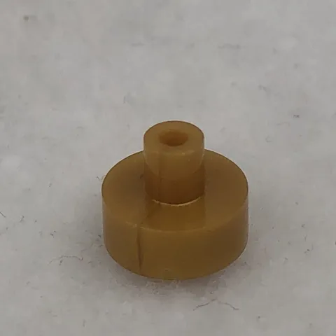 LEGO 20482 Pearl Gold Tile, Round 1 x 1 with Bar and Pin Holder (x1)
