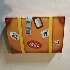 LEGO Suitcase-Style Storage Container Box Organizer, Brown & Yellow Colors