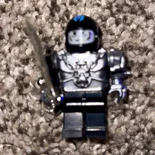 LEGO Minifigure w/ Black Helmet, Silver Armor & Sword Accessory