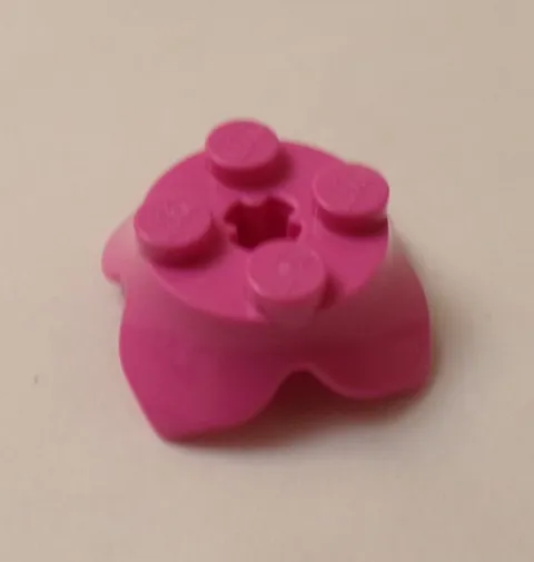 Lego x1 Dark Pink 2x2 Plant Leaves, 4 Petals, Axle Hole, 15769 (028-228)