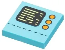 Lego New 71034 Robot Minifig Azure Tile Control Panel Black Display 2 x 2 D751