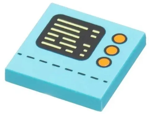 Lego New 71034 Robot Minifig Azure Tile Control Panel Black Display 2 x 2 D751