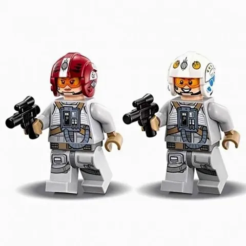 LEGO Star Wars Rebel Pilot Minifigures Lot of 2 w/ Helmets & Blasters