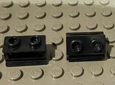 LEGO Part 3937c01 Parts 3937 3938 Black Hinge Brick Complete Top and Bottom  x2