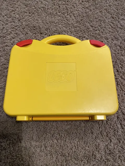 Lego Carrying Case Brief Case Storage Container Yellow JJ