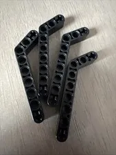 LEGO 32271 Black Technic, Liftarm, Modified Bent Thick 1 x 9 (7 - 3) 4 Pieces