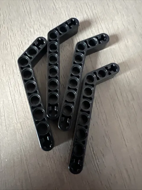 LEGO 32271 Black Technic, Liftarm, Modified Bent Thick 1 x 9 (7 - 3) 4 Pieces