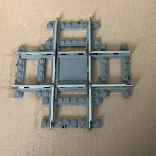LEGO DARK GRAY 9V TRAIN METAL TRACK CROSSING RAILWAY #4591 #32087c01