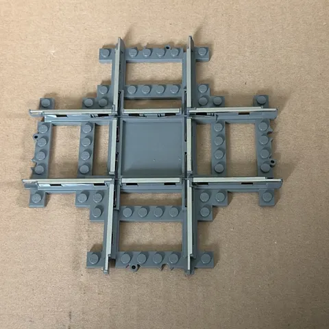 LEGO DARK GRAY 9V TRAIN METAL TRACK CROSSING RAILWAY #4591 #32087c01