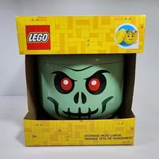 LEGO Large Green Zombie Head Storage Container 9x10" New