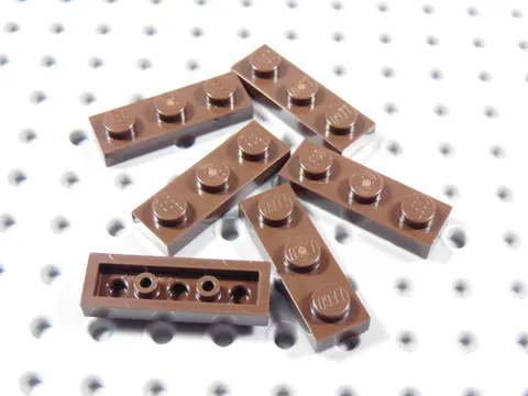 LEGO Lot of 6 Dark Brown 1x3 Plates BA