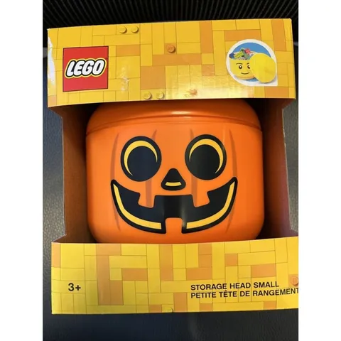 NEW!!! LEGO HALLOWEEN Pumpkin Head Jack O Lantern Storage- Small