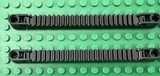 LEGO  2-piece Technic Black Gear Rack 1x13 w/ Axle and Pin Holes