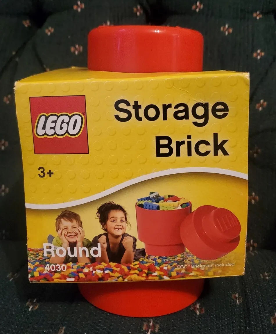 Room Copenhagen LEGO 4030 Round Brick Stackable Storage Solution Red NOS