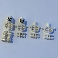 LEGO Skeleton Minifigure White Skull Head Dangly Arms Halloween Castle Monster 4