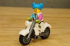 LEGO City Poppy Starr Stuntz Driver Minifigure cty1489 60341 & Stunt Bike