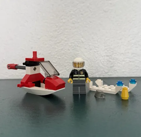 Lego 2008 City Fire Helicopter Mini Polybag Set #4900 Incomplete