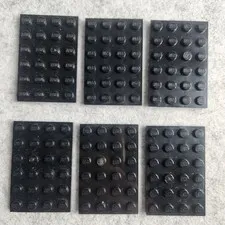 LEGO 3032 Plate 4 x 6 Black x6 Genuine