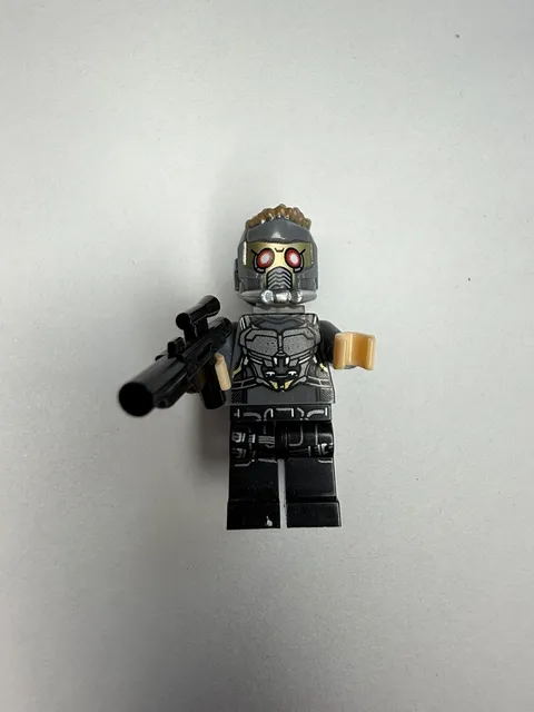 Lego Marvel Super Heroes Minifigure SH0385 Star-Lord Silver Armor Jet Pack 1t