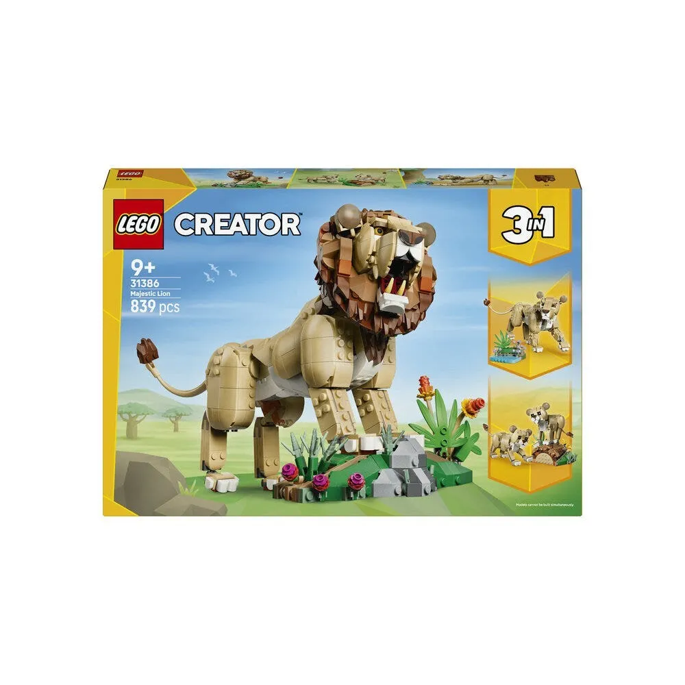 LEGO Creator 3in1 31386 Majestic Lion Wild Animals Adventure Set
