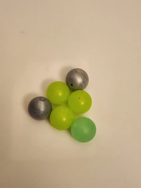 LEGO Bionicle Ball Zamor Sphere Lot Of 6 Parts Piece Silver Metallic & Green