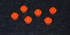 (6) 1x1 RED ORANGE Flower Peg Top w/ 5 Petals Brick ~ New Lego Parts ~