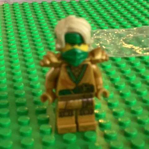 LEGO NINJAGO Plastic Minifigure Lloyd Tan/Gold Outfit White Hair Green Mask