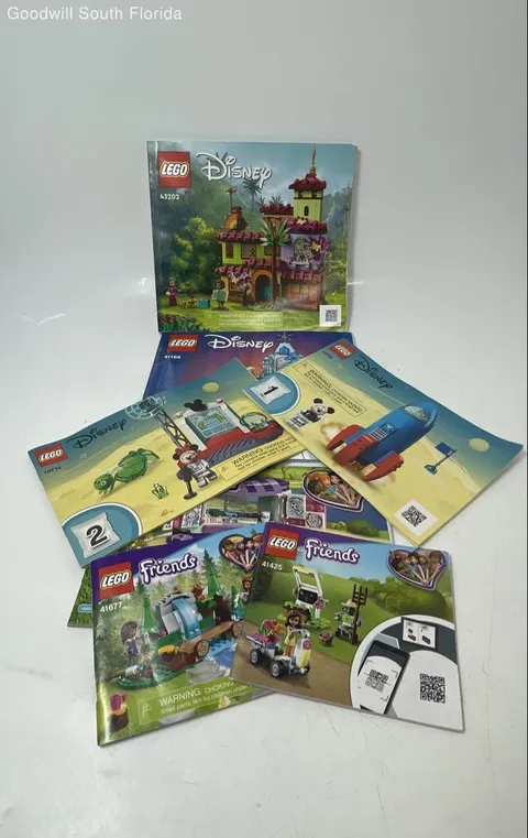 Lot Of 7 Pcs Assorted Lego Friends & Disney Mixed Instruction Manuals For Age 3+