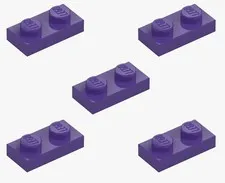 5 New LEGO Dark Purple 1x2 Plates 3023 flat panel city building plate 4655695