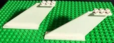 RARE Lot of 2 LEGO Tail 12 x 2 x 5 WHITE Space Galaxy Police Dreamzzz ++
