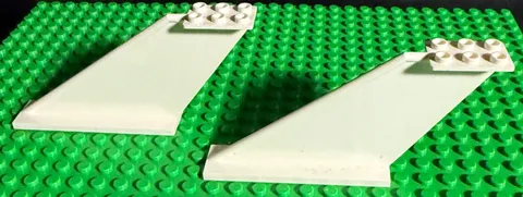RARE Lot of 2 LEGO Tail 12 x 2 x 5 WHITE Space Galaxy Police Dreamzzz ++