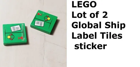 LEGO Shipping Label Tiles Lot of 2 Box Tops Sticker Set Global Labels Fragile