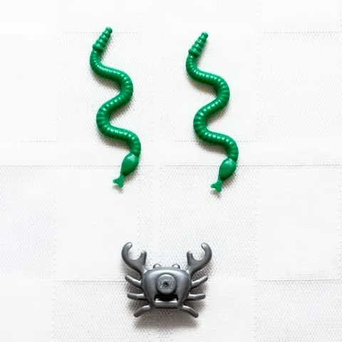 Lego Snakes and Flat Crab Action Figure Accessories .75"- 1.5" Lot of 3