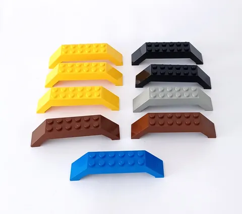 Lego Part 30180 Slope 45 10 x 2 x 2 Double-Yellow, Black, Brown, Blue & Gray Lot