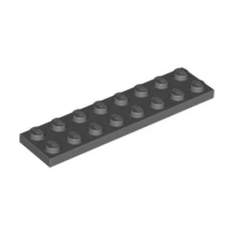 Lego Bricks Parts 10x Dark Stone Grey 2x8 Studded Plate Tile - 4210997 3034 NEW