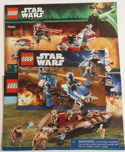 Lego Star Wars Instruction 3 Booklets Lot 7914 7929 75000