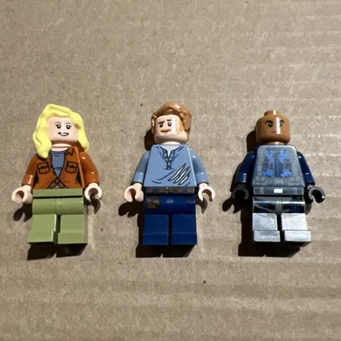 Lego Jurassic World Minifigures Lot - OWEN GRADY + ELLIE SATTLER + ACU TROOPER