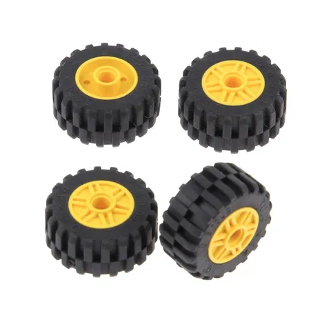 4x LEGO Rad 30.4x14 Black Wheel 18x14 Car Rim Yellow 30391 55981c02