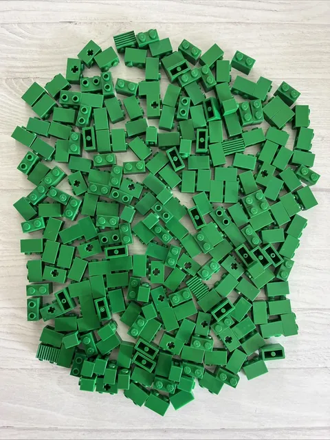 LEGO LOT GREEN 238 PCS 1X2 BRICK  BLOCK VARIETY BUILDING PIECES