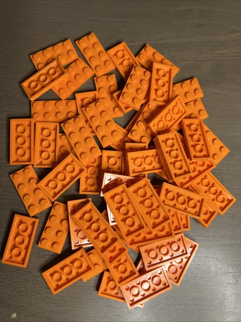 LEGO 3020 Orange 2x4 Plate - 62 Pieces