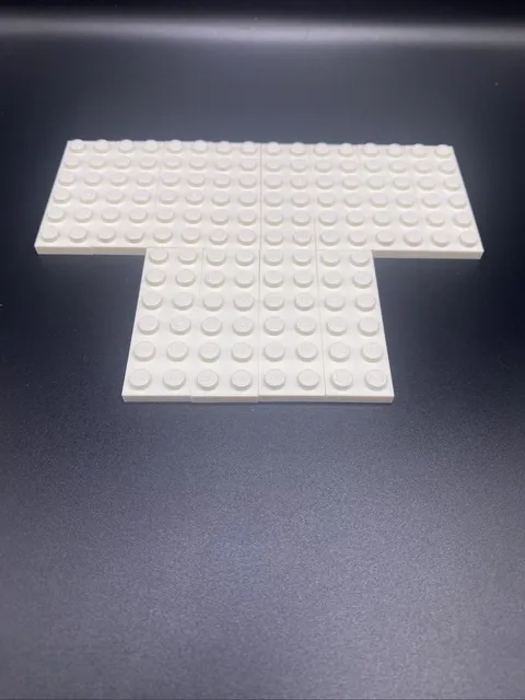 LEGO BRICK PLATE 2 X 6 PART 3795 WHITE LOT OF 12