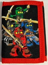 LEGO Ninjago Boys Tri-fold Wallet Black/Red Nylon New