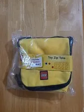 LEGO Zip Tote Bag 2009 Yellow Travel Zipper Case Small Toys New