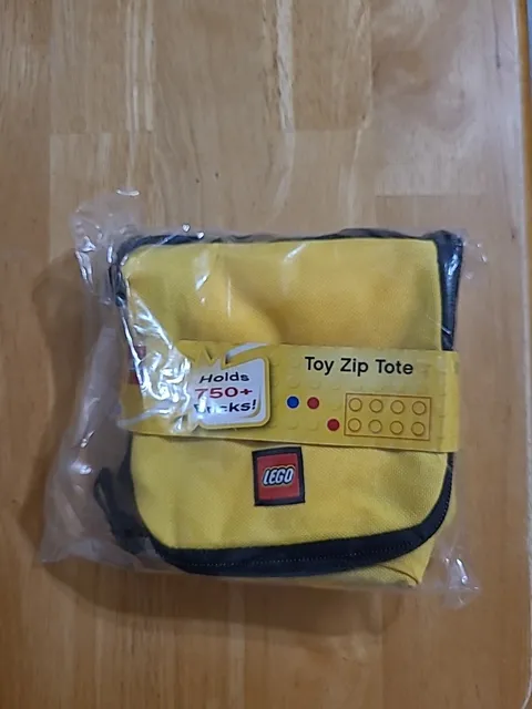 LEGO Zip Tote Bag 2009 Yellow Travel Zipper Case Small Toys New