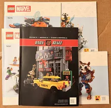 LEGO Marvel Daily Bugle, Rocket, Avengers Instruction Booklets LOT of 5
