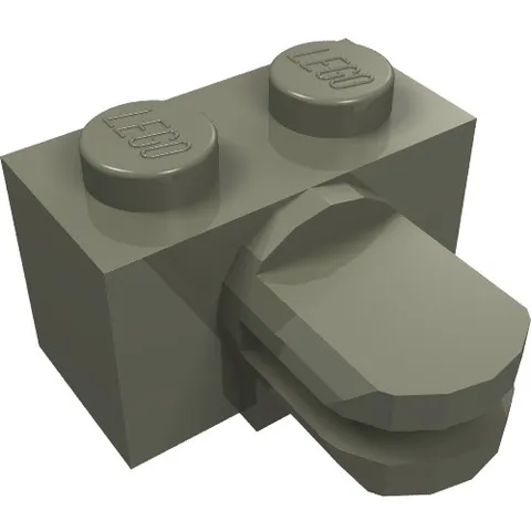 LEGO Part 30014 - Dark Gray Arm Holder Brick 1 x 2 with 2 Horizontal Fingers