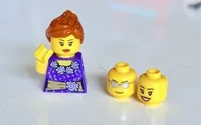 Genuine LEGO Minifigure Parts Lot Female Floral Torso Hair 3 Heads Replacement
